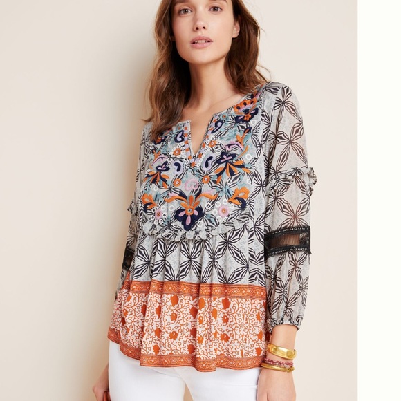 Anthropologie Tops - Anthropologie Embroidered Top - NWT!!